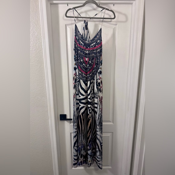 Sakkas Dresses & Skirts - Sakkas Black & White Maxi Dress with Pink Accents